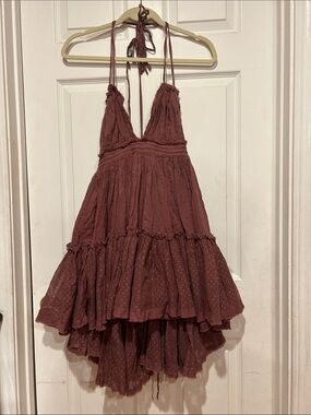 Free People Mauve Textured Boho Top